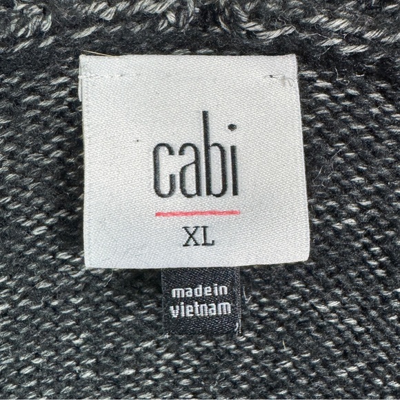 Cabi XL Charcoal Grey Green Blue Striped Cotton Blend Oversized Cardigan Sweater - Picture 8 of 10